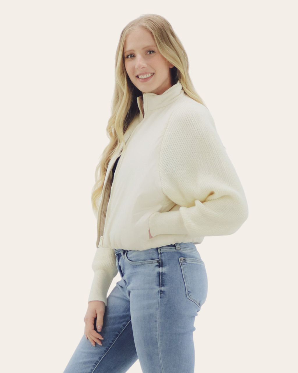 Jayda Sweater Jacket - Ivory