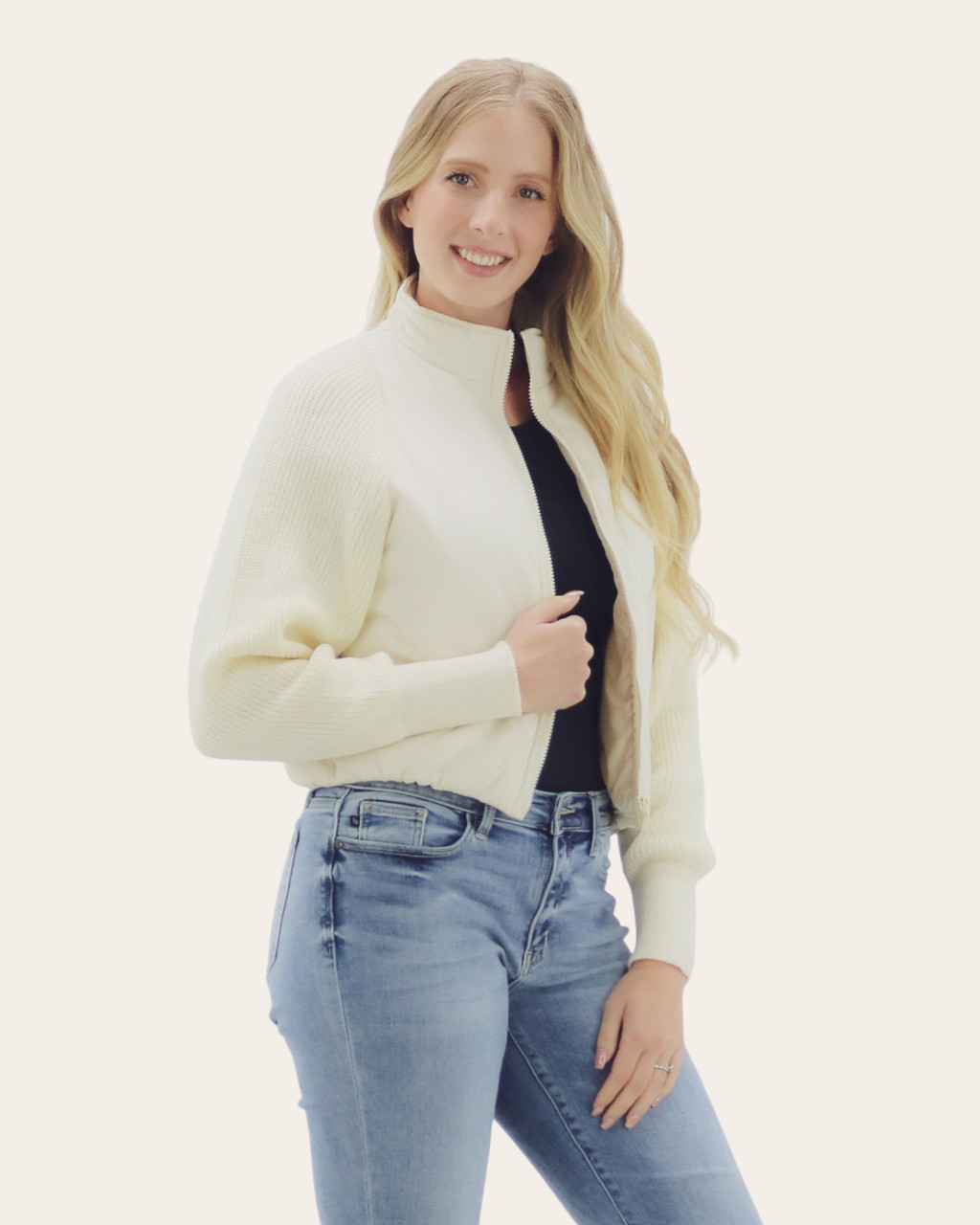 Jayda Sweater Jacket - Ivory