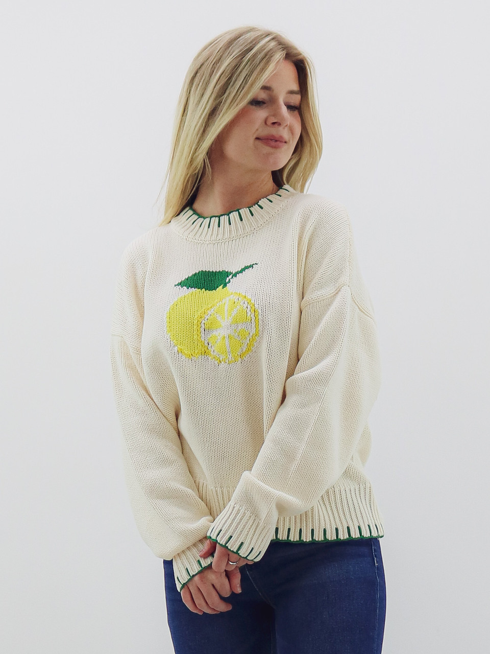 Make Lemonade Stitch Detail Sweater