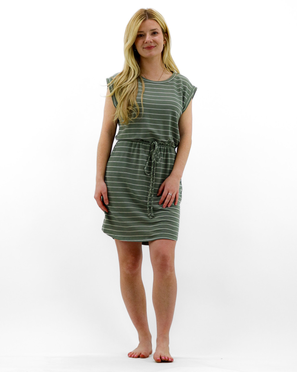 green emerald velvet dress Sage The Label Stretch Knit Midi Dress - Green