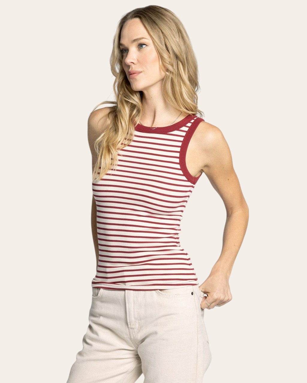 トップス S customize chain tank theredthread Thread & Supply Ellen Tank - Sand Red