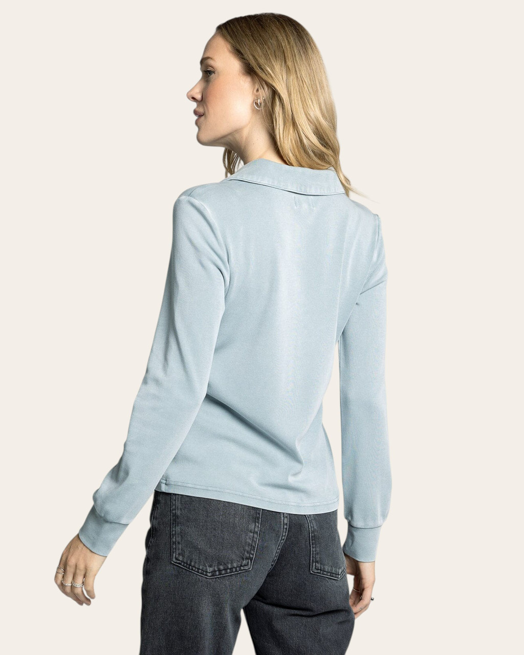 トップス LUSTER PLAITING L/S TEE DUSTY BLUE トップス LUSTER