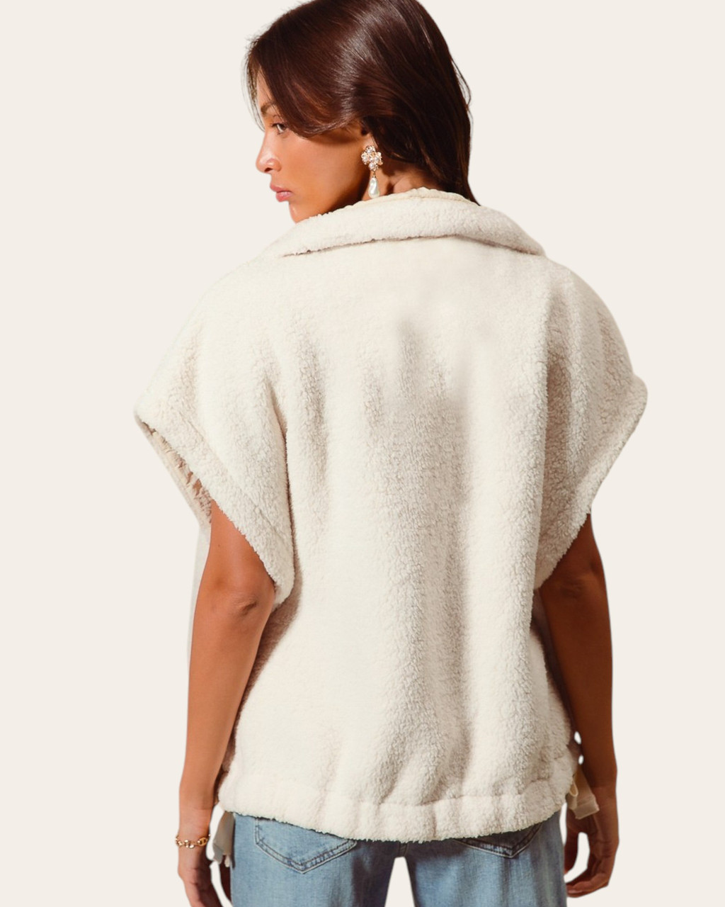 Poppy Sherpa Vest - Ivory