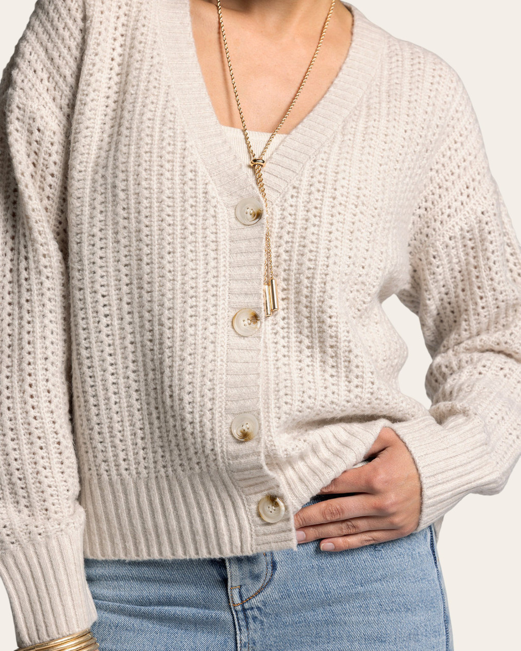 Thread & Supply Amour Cardigan - Ecru | Trendy Threads Roscoe, SD