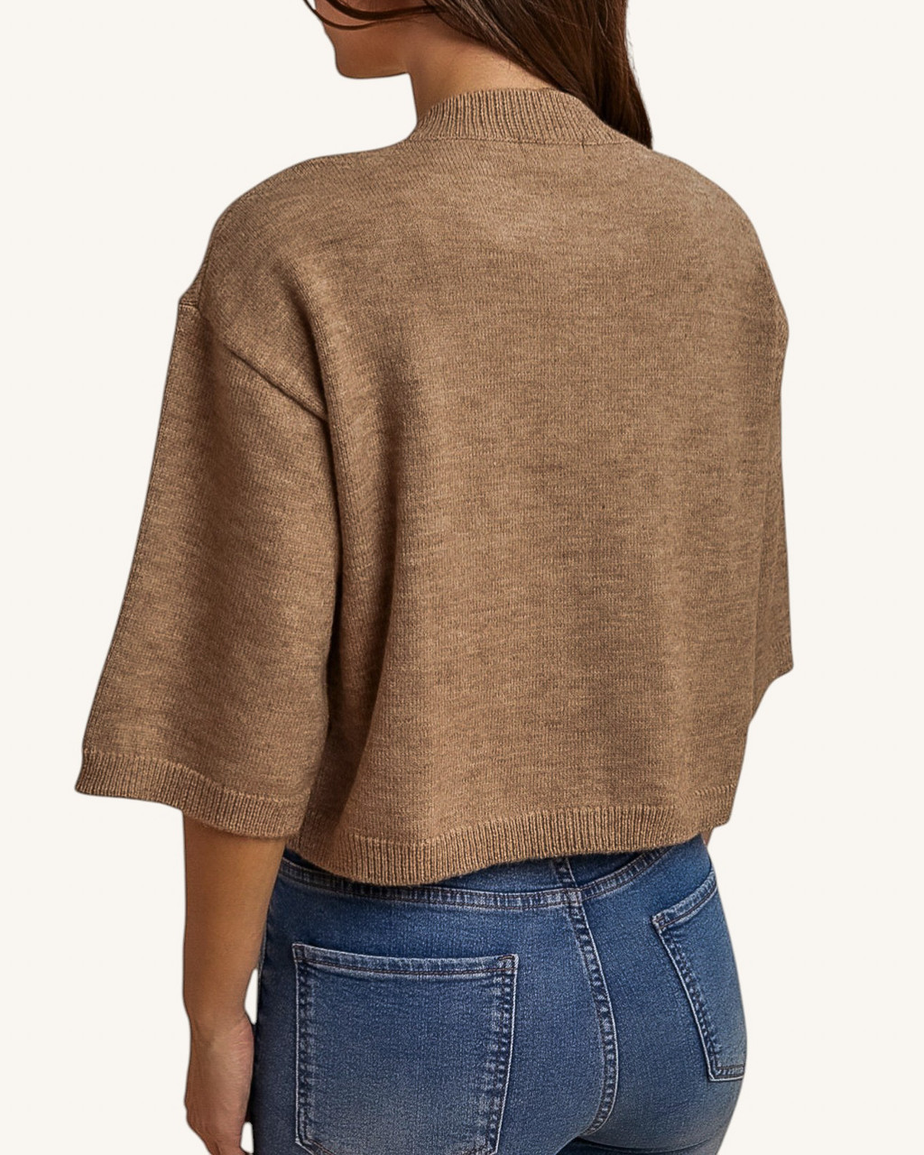 Annie Half Sleeve Cardigan - Soft Mocha | Trendy Threads Boutique