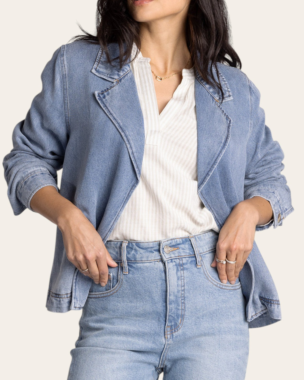 Violet Tencel Denim Jacket - Thread & Supply | Trendy Threads