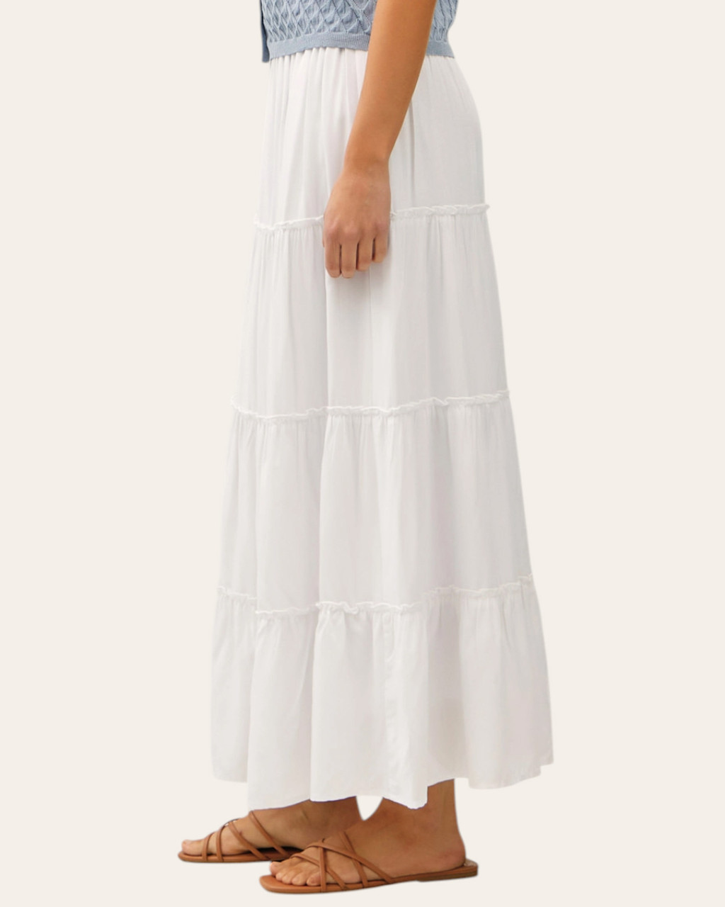 スカート theredthread frontier tiered skirt white White Tiered Maxi Skirt | Trendy Threads Roscoe SD Boutique