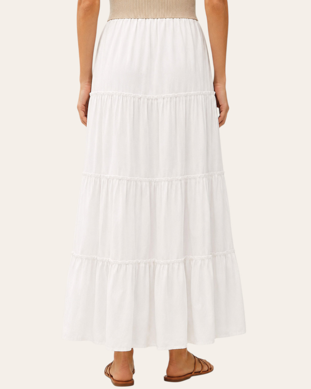 White Tiered Maxi Skirt | Trendy Threads Roscoe SD Boutique