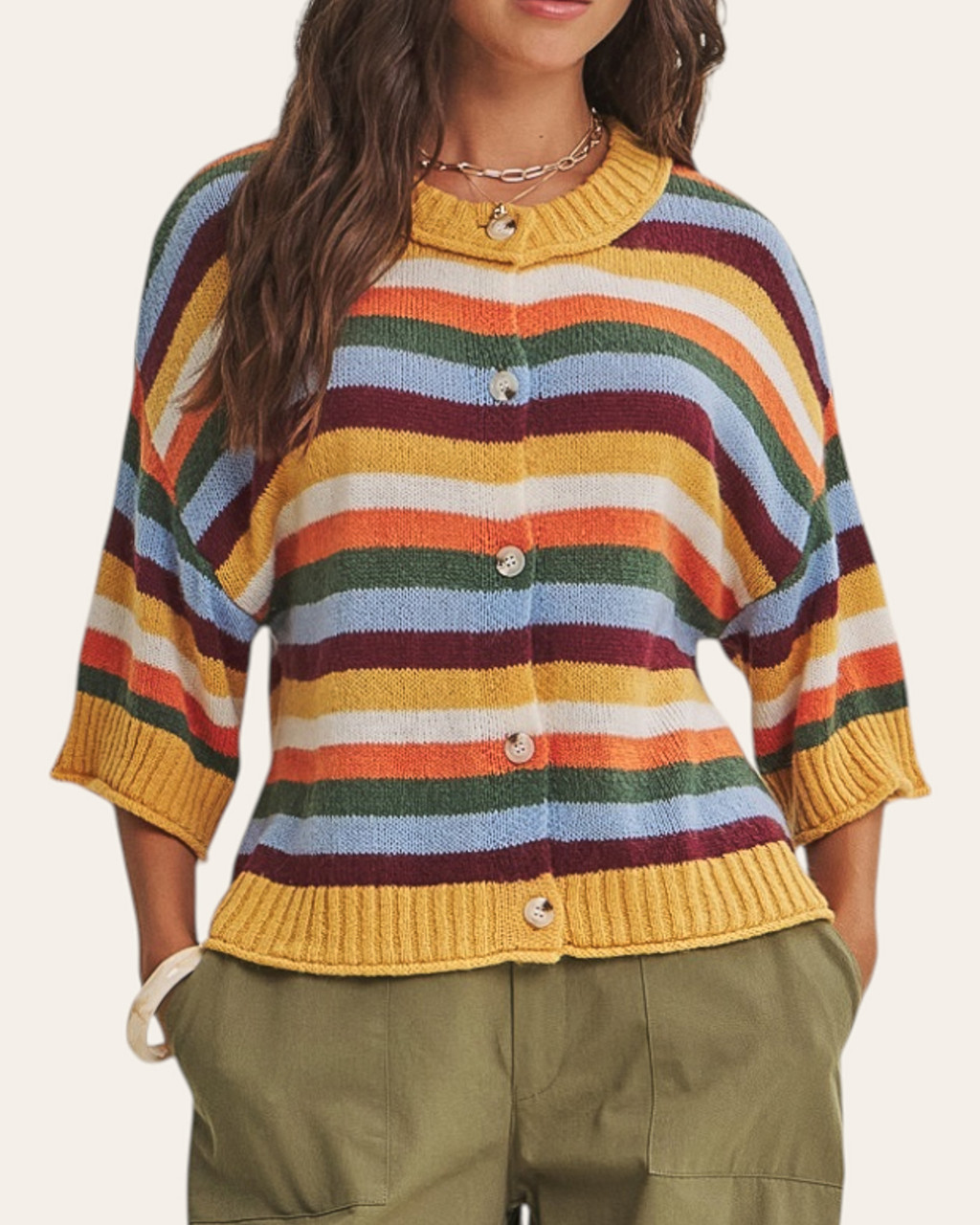 Maple Street Striped Sweater | Trendy Threads Roscoe Women's Fall
