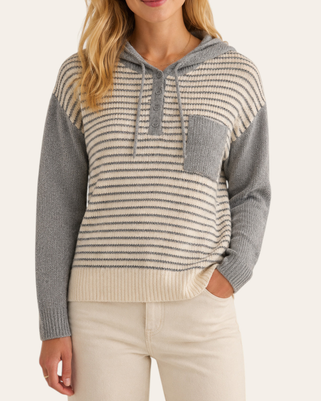 Dollywood Hooded Sweater - Gray | Trendy Threads Roscoe, SD