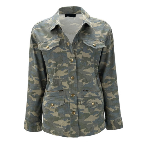 Juno Military Snap Front Jacket