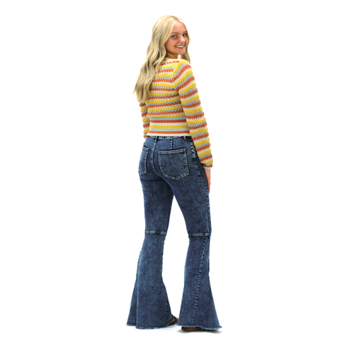 Mackenzie Acid Wash Bell Bottom Jeans