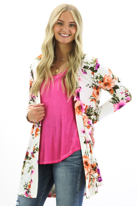 A Fresh Start Floral Print Cardigan