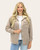 Woman wearing a light taupe sherpa lined corduroy shacket from Trendy Threads boutique, styled with a white tee and jeans. Woman wearing a light taupe sherpa lined corduroy shacket from Trendy Threads boutique, styled with a white tee and jeans.