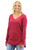 If You Only Knew V-Neck Sweater - Heather Red