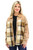 Jillian Fringe Detailed Plaid Jacket - Camel