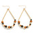 Wood Beaded Teardrop Earrings - Multi