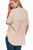  The back view of the 'Love Of Linen Top' shows the same light taupe shirt on a woman, highlighting the yoke and gathered detail that adds volume and movement. The shirt's relaxed fit drapes gracefully, offering a view of how it flatters without clinging, perfect for a laid-back yet stylish ensemble.