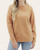 Front view of the Thread and Supply Jaime Sweatshirt in a washed camel shade featuring an oversized fit and crew neckline.