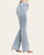 Ellie Tummy Control Bootcut Jeans in light wash, side profile showing high-rise fit and flared leg. Ellie Tummy Control Bootcut Jeans in light wash, side profile showing high-rise fit and flared leg.
