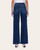 Back view of high-rise wide-leg jeans featuring large back pockets and clean finish.