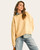 Olivia tie back oversized sweater front view showing cozy relaxed marigold fit.