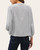 Back view of the Halsey Embroidered Button Detail Blouse highlighting the fine blue and white stripes and gathered elastic cuffs.