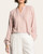 Front view of the split v-neck Thread & Supply Bethany Top in Rose Ivory styled for a breezy South Dakota spring.