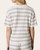 Back view of the Maybel collared short sleeve top featuring brown stripes on a ribbed cream fabric, available at our Roscoe, SD boutique.