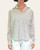 Front view of the ultra-lightweight cotton Pali Button Down Top in a snow and navy pattern, featuring a classic shirt collar and left chest pocket.