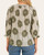 Back view of a women's sage botanical print pintuck blouse showing the relaxed fit and floral pattern.