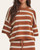 Front view of the Weekend In Cannes Striped Sweater showing the cropped silhouette and wide striped pattern.