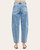 Back view of the trendy Risen Jerzi light wash barrel jeans showing pocket details, perfect for South Dakota spring style.