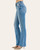 Side profile view of the Risen Tummy Control Straight Jeans highlighting the stretch fit and minimal distressing