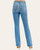 Back view of women wearing the Brixley Risen Tummy Control Straight Jeans in medium wash blue