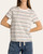 Front view of the relaxed fit Thread and Supply Asher Tee with a classic crew neckline and fall transitional stripes.