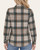 Back view of the Kasey Plaid Button Up showing its relaxed fit and plaid design.