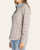 Thread & Supply Rowe Top - Ivory/Brown side view showing plaid long sleeves, button cuff, and light denim collar