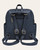 Back view of the Alora Convertible Backpack - Navy with buckle-adjustable straps and a horizontal zip pocket.