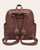 Back view of the Alora Convertible Backpack - Chocolate, showing adjustable straps with buckles and a rear zip pocket.