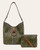 Liz Soto Alexa Hobo in Olive with removable crossbody bag, contrast stitching, ring detail, and metal feet