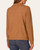 Back view of the warm brown Democracy Crochet Scalloped Collar Sweater on a model, showing textured sleeves and a ribbed hem.