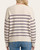 Back view of the Creating Memories Striped Sweater - Winter Purple, showing horizontal purple stripes across the oatmeal body and sleeves.