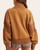 Back view of the Savannah Half-Zip Sweatshirt in Dark Camel, showing the solid back, ribbed collar, sleeve panels, hem and cuffs.