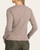 Back view of the Thread & Supply Jess Top - Ash Brown, showing solid ribbed fabric, a crew neckline and long sleeves.