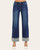 Front view of Risen Mid Rise Straight Jeans (Denver), showing the button waistband, front pockets and cuffed straight legs.