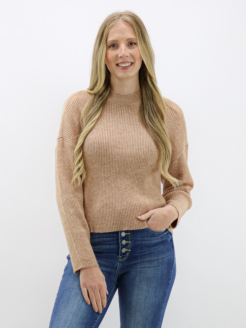 トップス W/Si/Ca 18G V Neck Knit HEATHER MOCHA IMG_4111__70414.1732578924.500