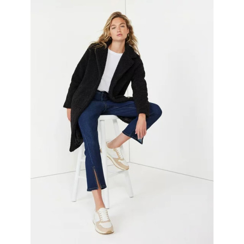 Time and Tru Women's Notch Collar Faux Shearling Coat, Sizes XS-3X