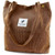 Ayieyill Corduroy Sunflower Tote: Canvas Shoulder Bag with Inner Pocket