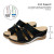 FAMITION Women's Black Wedge Sandals: Comfortable Boho Style for Summer Beach